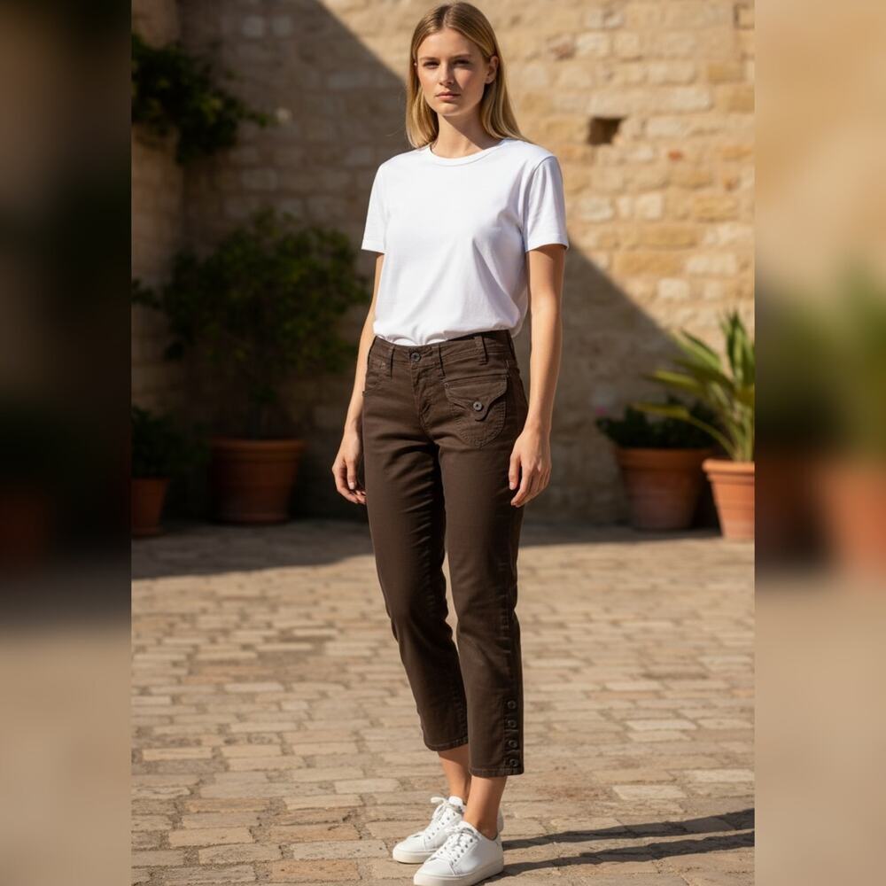 NWT $745 Dolce GABBANA Denim Deluxe Crop Ankle Pants Sz 40 US 8 or 10
